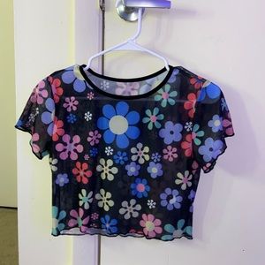 Mesh floral top